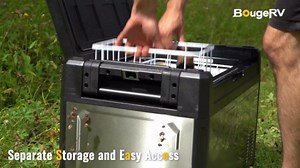 BougeRV 12 Volt Portable Refrigerator, 41 Quart Rocky V2.0 Dual Zone Car Fridge Freezer with APP Control, Compressor Cooler 12/24V DC, 110~240V AC for Overlanding, Camping, Travel, RV, Truck