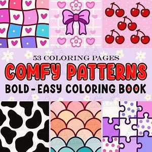 Pages à colorier audacieuses et faciles pour enfants et adultes, dessins au trait épais simples, PDF imprimable, activité de téléchargement numérique relaxante, 80 pages, fichier pdf - Etsy France