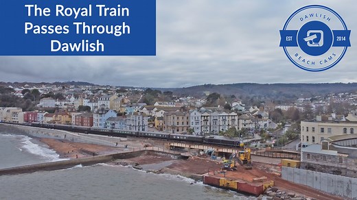 The Royal Train headed down through Dawlish, Devon for an official visit by Prince Charles to Britannia Royal Naval College, in Dartmouth. Prince Charles holds the title Admiral of the Fleet and it's been 50 years since he joined the college as a graduate. We managed to get the drone up for the return of the Royal Train to get some great footage of it passing through Dawlish. The Royal Train is used to move senior members of the British Royal Family and their staff around the railway network in