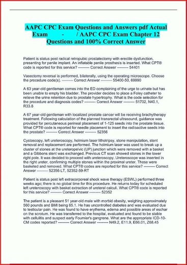 Aapc Cpc Exam Questions And Answers Pdf Actual Exam Aapc Cpc video