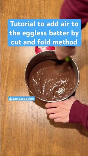 How to Add Air to Eggless Cake Batter | Perfect Cut and Fold Method for Fluffy Cakes #eggless baking
