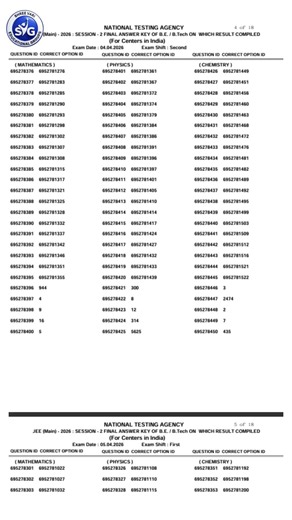 🔥 JEE Main 2026 Final Answer Key OUT! 📢 Session 2 Solutions & Results Update 🚀