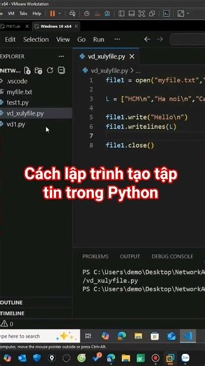 Cách lập trình tạo tập tin trong Python #shorts