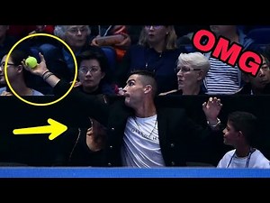 Cristiano Ronaldo SAVE a Tennis Ball From Hitting his Wife Georgina