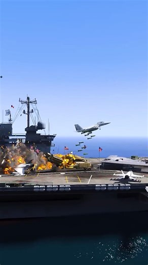 F-15E Airstrikes to Destroyed Navy Aircraft Carrier gtaV ep501 #shorts #short