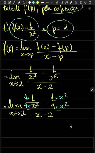 Derivada de 1/x² em x=2 🔥 | Quanto vale f'(2)? #shorts #maths #matematica