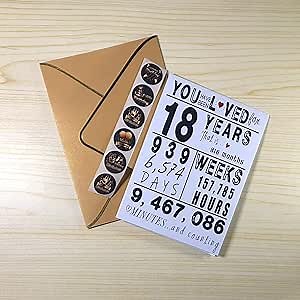 Sutjxc Funny Birthday Gifts for 18 Year Old Granddaughter Grandson, Birthday Card Gifts for 18 Year Old Daughter Son, Happy 18 Birthday Card for Boy Girls, Birthday Gifts for Men Women18 Years Old