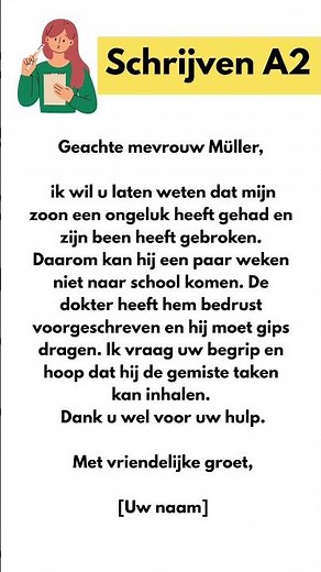 Write in Dutch | A2 Letter Example