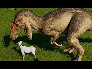 Jurassic World Evolution - All Carnivores Eating Goats (1080p 60FPS)