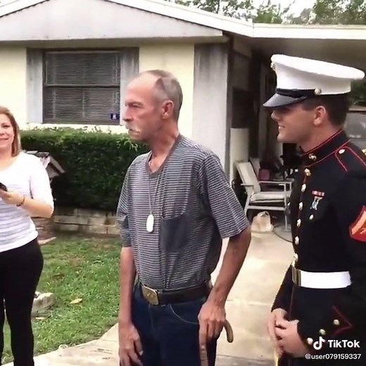 Heartwarming Reunion of Father and Soldier Son