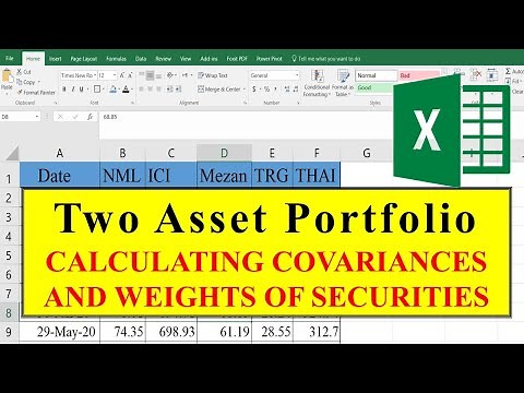 7. Two Asset Portfolio: Calculating Covariance and Weights of Securities