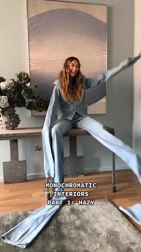 Monochromatic Interior Design: Hazy Blue Space