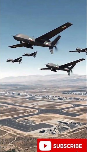 Drone and Jet Strike Over Military Airbase