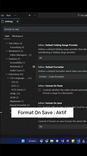 Tutorial Install Prettier - Code Formatter | 1 Menit #visualstudiocode #prettier #code #tutorial