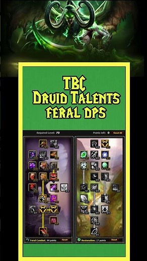 feral druid dps wow tbc classic talents and stats.