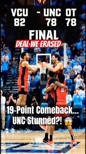 VCU Stuns UNC 82-78 in OT! 19-Point Comeback 😱🔥| #nba #basketball #sports