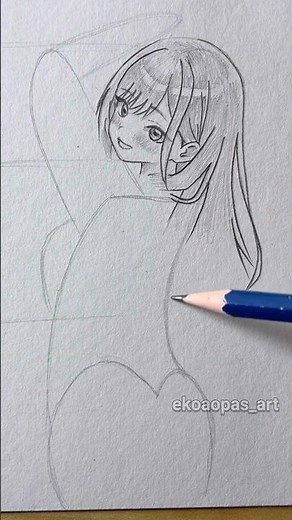 Simple tips for Drawing a body from the back #drawing #art #sketch #animeart #artist