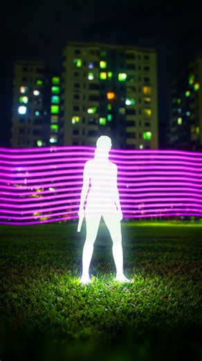 Creative Photography with Glowing Silhouette 📸 | Long Exposure Light Painting