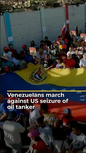 Venezuelans march against US seizure of oil tanker | AJ #shorts