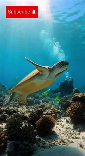 Diver saves a turtle stuck in a fishing line
