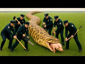 Heroic Rescue Team Saves Mother Pig from the Ruthless Grip of a Monster Python 🐍