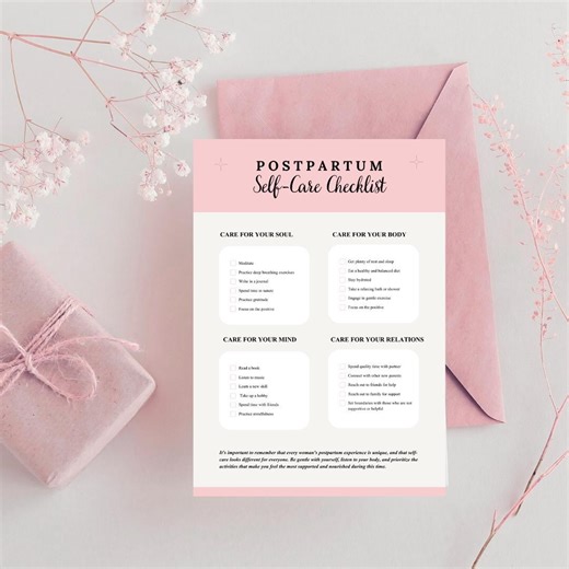 Printable Postpartum Self Care Checklist | New Mom Recovery Planner | After Birth Wellness Guide | Mental Health Support | PDF - Etsy