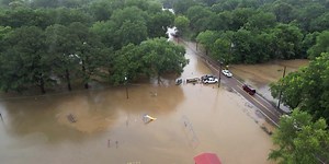 Drone video shows northwest Tennessee inundated after flash floods