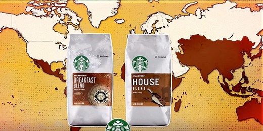 This animated map shows where Starbucks, Dunkin', and McDonald's coffee comes from