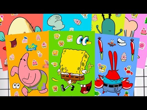 🌈 SPONGEBOB Sticker Book Decorating #spongebob #diy #stickerbook