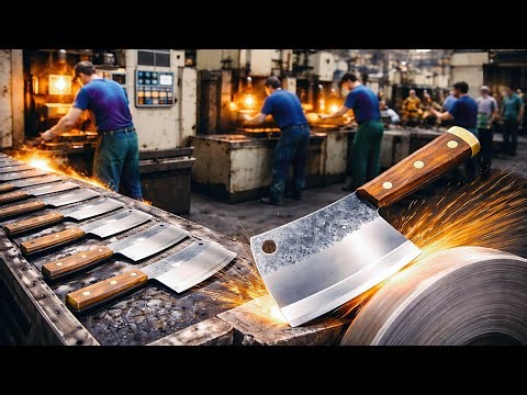 Incredible Manufacturing of Butcher Meat Cleaver knife | Factory Mass Production