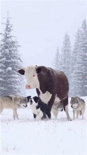 Border collie steps into defend stray heifer #dogshorts #bordercollie