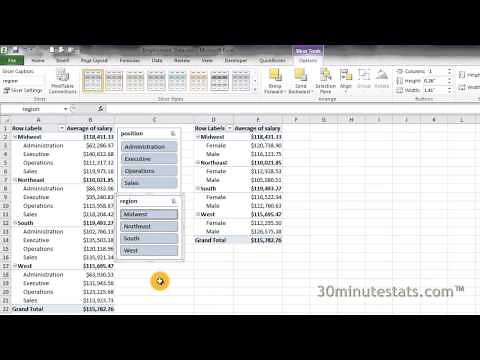 Excel 2010 - Slicers for Multiple Pivot Tables