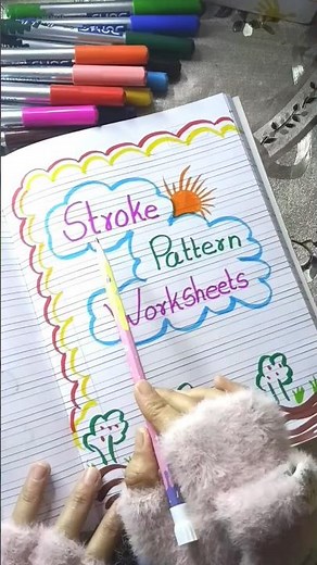 Pre Nursery Stroke Pattern Practice | Lines and Curves Worksheet #abc #standing