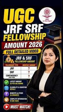 UGC NET JRF Fellowship Amount 2026 | SRF and Contingency Explained By Dr. Simranjit Kaur #shorts