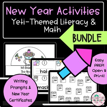Kinder & 1st Grade New Year Resolution Winter BUNDLE: January Write The Room