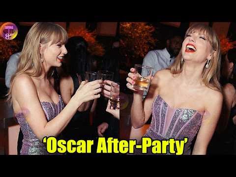 Taylor Swift DANCING in a Glamorous Purple Sequin Dress at the star-studded Oscar After-Party