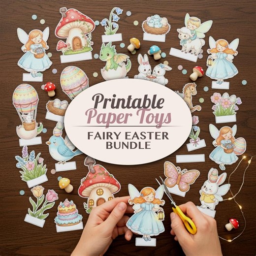Fairy Easter Printable Paper Toys Bundle | Kids Craft Activity Cut Outs - Etsy