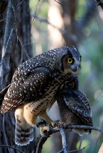 Mama Owl’s Ultimate Hug Will Melt Your Heart 🦉❤️ #4knature #ai #animallove #asmrnature #babybird