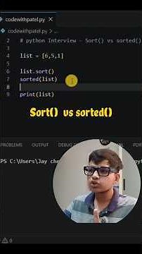 sort() vs sorted() in Python (Interview Question 🚀) #python #learnpython #pythonconcepts