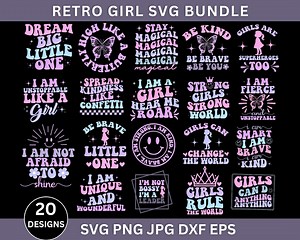 Retro Little Girl Svg Bundle, Little Girl Sayings, Little Girl Shirt Svg, Little Girl Svg, Little Girl Birthday Svg, Instant Download - Etsy
