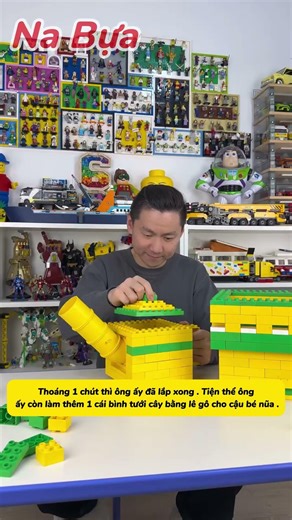 Ông bố sáng tạo làm cả vườn cây bằng LEGO tặng con trai, khiến ai cũng trầm trồ!