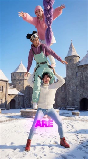 Kpop Rapunzel in the Snow GONE WRONG! ❄️👩‍🦲 Wait for the fall!