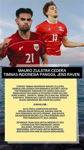 Timnas Indonesia Panggil Jens Raven Karena Mauro Cedera Jelang Lawan Bulgaria