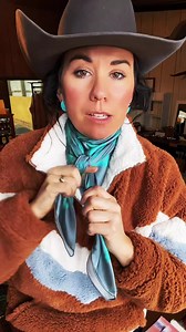 Try a basic square knot when tying your shorter wild rags! Wearing it this way will help keep you warm in these - wind chills! Current Wild Rags >>> https://gillilandhcwildrags.com/collections/wild-rags #midwestwinter #ranchwear #howtotieawildrag | Gilliland H&C Ranch Wear