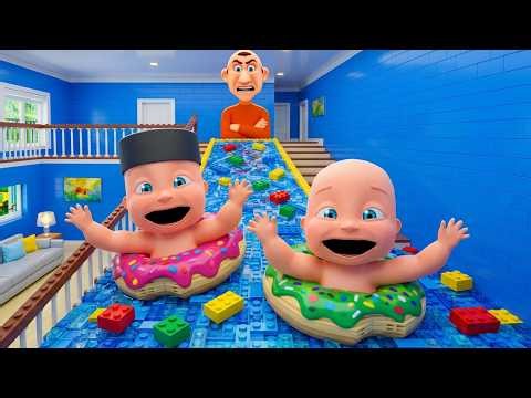 Baby Escapes LEGO WATERPARK!