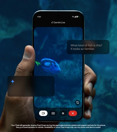 Watch Gemini Live, now with camera and screen sharing on Amazon Live