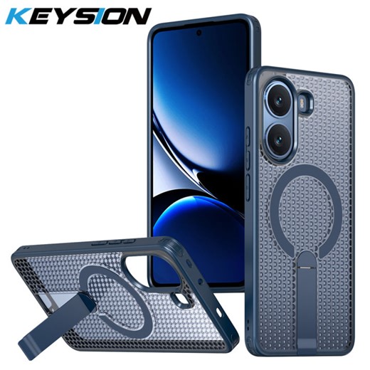 KEYSION Hollow Heat Dissipation Magnetic Case for Xiaomi POCO X7 Pro 5G Cooling Stand Shockproof Phone Cover for Redmi Turbo 4 | Lazada PH