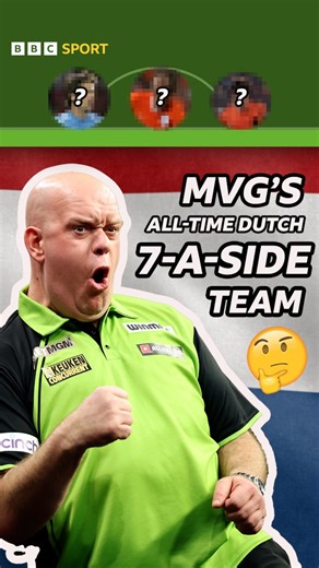 Michael van Gerwen is used to hitting the target! 🎯 But who's he relying upon in attack in his all-time Dutch 7-a-side team? 🇳🇱🤔 | BBC Sport