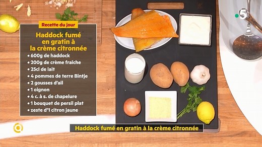 Voici la recette du haddock fumé en gratin à la crème citronnée Avec 750 grammes, l'Atelier | Samedi à tout prix