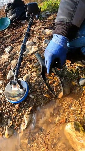 River Gold Hunting with metal detector #viralshorts #metaldetecting #goldrush